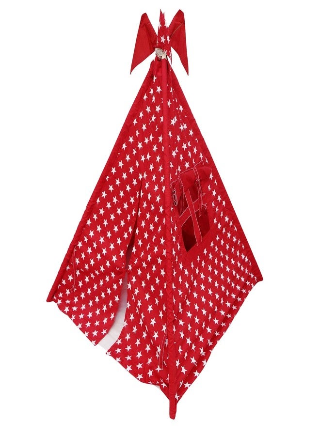 CREATIVE TEXTILES خيمة لعب للأطفال، خفيفة الوزن وقابلة للطي، مناسبة للتخييم، للأطفال من سن 3 إلى 10 سنوات (أحمر) - Image 2
